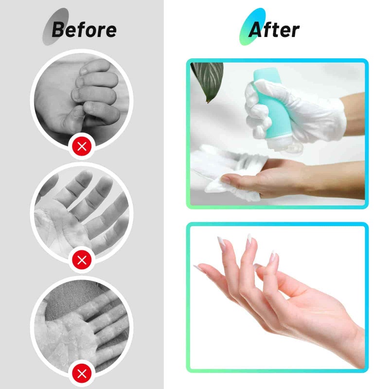 PAXCOO Cotton Gloves for Dry Hands, Paxcoo 20 Pairs Large White Cotton Gloves for Cosmetic Moisturizing and Inspection - Image 3
